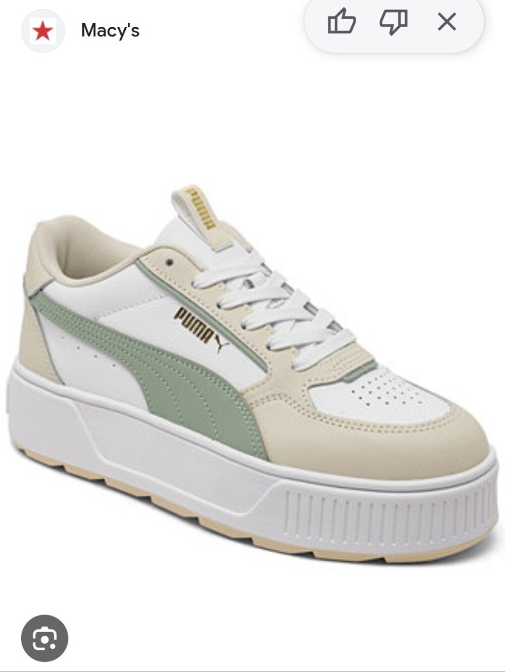 Puma Women's Karmen Rebelle Platform Sneakers - White, Beige & Sage